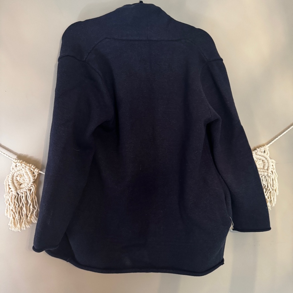 OAK + FORT Navy Cardigan - Picture 3 of 3